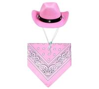 kiskick Costume de cowboy occidental pour chien - Costume d'Halloween pour chien - Chapeau de cowboy pour animal domestique - Bonnet de cosplay - Écharpe respirante et réglable - Costume élégant pour