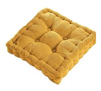 kiskick Coussin de méditation carré pour canapé, sol, grand coussin de sol, coussin de sol uni et épais touffeté, coussin de méditation carré pour balcon, chambre à coucher, tatami, beige