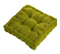 kiskick Coussin de méditation carré pour canapé, sol, grand coussin de sol, coussin de sol uni et épais touffeté, coussin de méditation carré pour balcon, chambre à coucher, tatami, vert