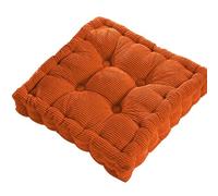kiskick Coussin de méditation carré pour canapé, sol, grand coussin de sol, coussin de sol uni et épais touffeté, coussin de méditation carré pour balcon, chambre à coucher, tatami, orange