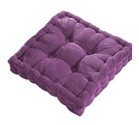 kiskick Coussin de méditation carré pour canapé, sol, grand coussin de sol, coussin de sol uni et épais touffeté, coussin de méditation carré pour balcon, chambre à coucher, tatami, violet