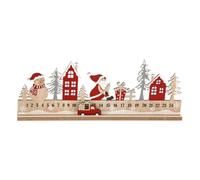 kiskick Décor de Vacances Unique, créatif, Festif, Calendrier de l'Avent de Noël 24 Jours, Compte à rebours 2024 Jusqu'au Bloc en Bois, Camion Rouge, Figurine de Bureau pour étagère de Table 1