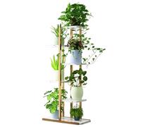 kiskick Étagère haute en métal à 6 étages pour plantes d'intérieur et d'extérieur pour terrasse, jardin, salon, balcon d'angle et chambre à coucher, blanc