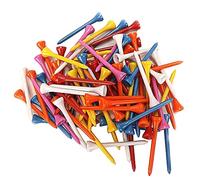 kiskick Lot de 50 Tees de Golf de Couleur mélangée 70 mm/83 mm en Plastique pour entraînement de Golf Professionnel avec marqueurs de Hauteur et Dessus incurvé pour réduire la Friction - Idéa