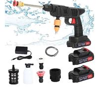 kiskick Nettoyeur sans fil haute pression, 24 V, lavage électrique buse 3-en-1 alimentée par batterie de 1500 mAh, 3,5 Mpa, nettoyant puissant clôture de voiture, sol, mur, irrigation de jardin,