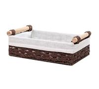 kiskick Organisateur de Rangement pour Chambre à Coucher, Voici Un Titre Produit la liste, Panier Bureau tressé en Forme Vigne avec poignée, stylos cosmétiques télécommandés Grande Marron Grand
