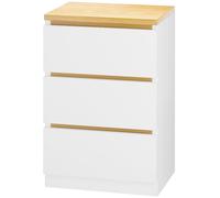 kiskick Table de chevet, table d'appoint de salon, table d'appoint de lit, table de nuit pour chambre à coucher, table d'appoint rustique avec 3 tiroirs, table de canapé en bois pour rangement de