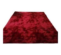 kiskick Tapis Long et confortable en peluche, teinture par nouage, étoile moderne, doux, moelleux, antidérapant, lavable en Machine, salon, chambre à coucher, sol Shaggy pour enfants Vin rouge