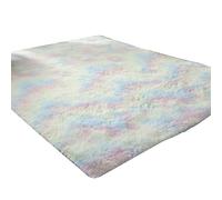 kiskick Tapis Super doux pour chambre d'enfants, longue peluche, zone de teinture, étoile moderne, moelleux, antidérapant, lavable en Machine, sol Shaggy pour salon Multicolore