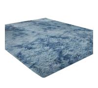 kiskick Tapis Super doux pour chambre d'enfants, longue peluche, zone de teinture, étoile moderne, moelleux, antidérapant, lavable en Machine, sol Shaggy pour salon Bleu