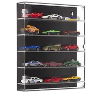 KISLANE Vitrine en Acrylique à 5 Niveaux pour Voitures Voitures Jouets et boîte d'allumettes, vitrine Transparente avec Interrupteur magnétique (5 Niveaux)