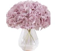 KISLOHUM Lot de 10 Fleurs d'hortensia artificielles en Soie pour centres de Table de Mariage, Bouquets, décoration Florale avec tiges (Vase Non Inclus)