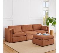 Kislot Ensemble de canapés en tissu modulaire surdimensionné, certifié FSC, extra large, en forme de L, chaise réversible, canapé modulaire de 30 cm de large, canapé modulaire de 4 sièges avec ottoman