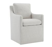 Kislot Modern Accent Armchair with Rollers for Diningroom Bedroom Livingroom Reading Room, Ivory, Single, Twin