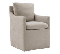 Kislot Modern Accent Armchair with Rollers for Diningroom Bedroom Livingroom Reading Room, Khaki, Single, Twin