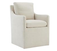 Kislot Modern Accent Armchair with Rollers for Diningroom Bedroom Livingroom Reading Room, Linen, Single, Twin