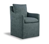 Kislot Upholstered Dining Chairs Casters Modern Accent Armchair with Rollers for Diningroom Bedroom Livingroom Reading Room, Ivory, Single