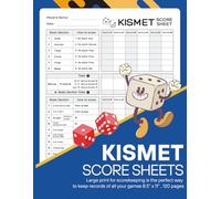 Kismet Score Sheets: Large print for scorekeeping is the perfect way to keep records of all your games 8.5" x 11" , 120 pages