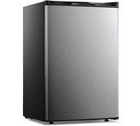 Kismile 3.0 Cu.ft Congélateur compact à porte simple réversible, étagères amovibles, mini congélateur avec thermostat réglable pour la maison/cuisine/bureau (3,0 cu.ft, acier inoxydable)