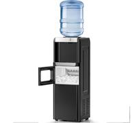 Kismile Distributeur d'eau avec Machine à glaçons, Refroidisseur d'eau à Chargement par Le Haut pour Bouteilles de 15 gallons, 15 kg/24 h, Eau Chaude et Froide, Verrouillage de sécurité Enfant, pour