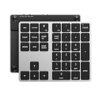 Kisnt Pavé numérique Bluetooth pour ordinateur portable, sans fil, rechargeable, 34 touches, pavé numérique externe, pavé numérique portable 10 touches USB pour Apple Mac, iMac, MacBook Pro/Air, PC