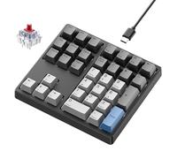 Kisnt Pavé numérique mécanique, pavé numérique remplaçable à chaud avec commutateurs Gateron, clavier USB filaire à 34 touches, clavier numérique rétroéclairé blanc avec touches PBT pour ordinateur