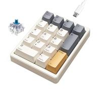 Kisnt Pavé numérique rétroéclairé Blanc avec Touches PBT Filaire USB-C 17 Touches pour claviers TKL, Ordinateurs Portables et PC (Interrupteur Bleu)