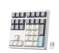 Kisnt Pavé numérique sans fil, pavé numérique 34 touches mécanique avec commutateurs rouges Gateron, clavier numérique remplaçable à chaud avec touches PBT 2,4 GHz, clavier rechargeable pour