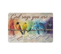 kisoyo Décoration murale en métal rustique avec oiseau rouge cardinal - 20,3 x 30,5 cm - Décoration murale chrétienne - Dieu dit que vous êtes de la Bible