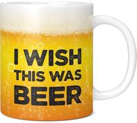 kisoyo Mug fantaisie humoristique avec inscription « I Wish This was Beer » - Cadeau d'anniversaire ou de fête des pères - Tasse à café en céramique - Cadeau pour homme ou femme - Extra large et