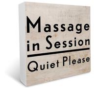 kisoyo Panneau en bois « Massage in Session Quiet Please » - Décoration de bureau pour la maison, la chambre à coucher, le salon, le bureau, la cabine, la salle de bain, le bureau, l'étagère, la