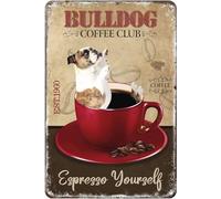 kisoyo Plaque en métal avec bouledogue anglais - Décoration murale - Décoration murale - 20,3 x 30,5 cm