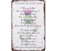 kisoyo Plaque en métal avec motif de chardon en forme de fleur d'Écosse, affiche de cuisine rétro pour salle de bain, café, bar, bar, garage, café, bar, décoration murale, cadeau 20,3 x 30,5 cm