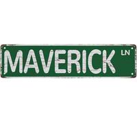 kisoyo Plaque en métal Maverick Lane vintage en étain pour chambre à coucher, cuisine, jardin, mur, pub, club, café, panneau décoratif à suspendre, 10,2 x 40,6 cm