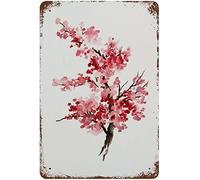 kisoyo Plaque en métal rétro amusante - Fleur de cerisier - Décoration murale rose - Cadeau pour elle - Décoration murale amusante pour la maison, la cuisine, le bar, la chambre - Cadeau pour homme et