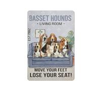 kisoyo Plaque en métal rustique avec inscription « Basset Hounds Family » - Décoration murale d'intérieur - 20,3 x 30,5 cm