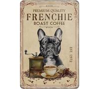 kisoyo Plaque vintage en métal avec bouledogue français - Décoration murale pour maison, cuisine, bar, café, club, grotte - 20,3 x 30,5 cm