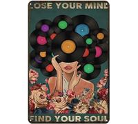 kisoyo Plaque vintage en métal pour amateurs de musique, décoration murale 30,5 x 40,6 cm