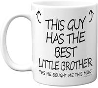 kisoyo Tasse en céramique avec inscription « This Guy Has The Best Little Brother » - 325 ml - Passe au lave-vaisselle - Cadeau pour anniversaire, Noël, etc