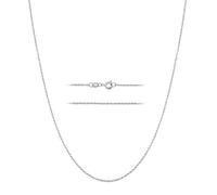 KISPER Collier chaîne à maillons fin en argent sterling sur acier inoxydable de 1,5 mm, 35,6 à 76,6 cm, Métal, Il ne s'agit pas d'une pierre précieuse
