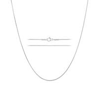 KISPER Sterling Silver Over Stainless Steel 0.9mm Thin Snake Chain Necklace, 18 inch