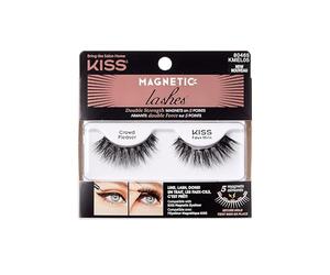 KISS 1 paire de faux cils synthétiques avec 5 aimants à double force, résistants au vent, testés dermatologiquement, durent jusqu'à 16 heures, réutilisables jusqu'à 15 fois