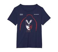 Kiss - 1978 Gene Simmons T-Shirt, Femme Grandes Tailles, Bleu Marine, 2X