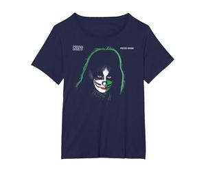 Kiss - 1978 Peter Criss T-Shirt, Femme Grandes Tailles, Bleu Marine, 6X