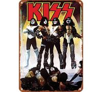 KISS - Affiche Love Gun en métal vintage pour bureau, maison, salle de classe, salle de bain, décoration de 20,3 x 30,5 cm