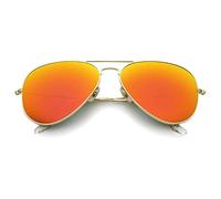 Kiss AIR FORCE Lunettes de Soleil Homme Femme - Monture Métal Style Aviateur avec Verres Goutte - UV400 & Polarisés Vision Claire - Verres Jaunes Conduite & Filtre Bleu - Look Iconique & Polyvalent
