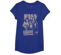 Kiss - Allez et Aime-Moi T-Shirt, Fille, Bleu Royal, S