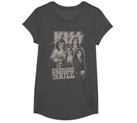 Kiss - Allez et Aime-Moi T-Shirt, Fille, Chiné Foncé, L