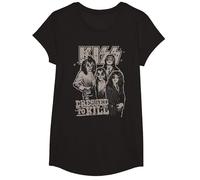 Kiss - Allez et Aime-Moi T-Shirt, Fille, Noir, M