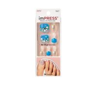 KISS Aqua Kit de 24 Clous Artificiels pour Pieds - Adhésif Double Couche - Pose Facile Sans Colle